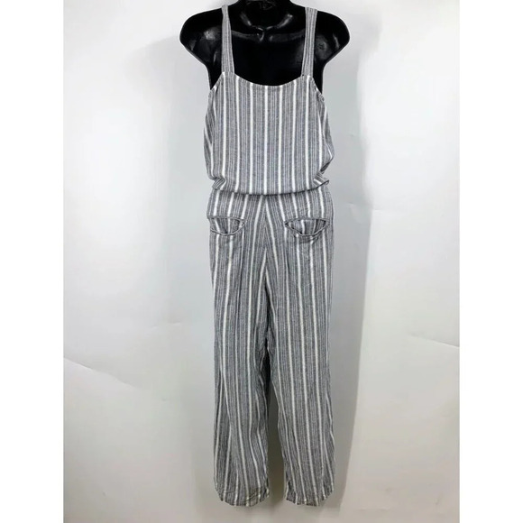 Rails Women's Brooklyn Greenwich Striped  Linen Blend Capri Jumpsuit Size XS‎ - Picture 2 of 14